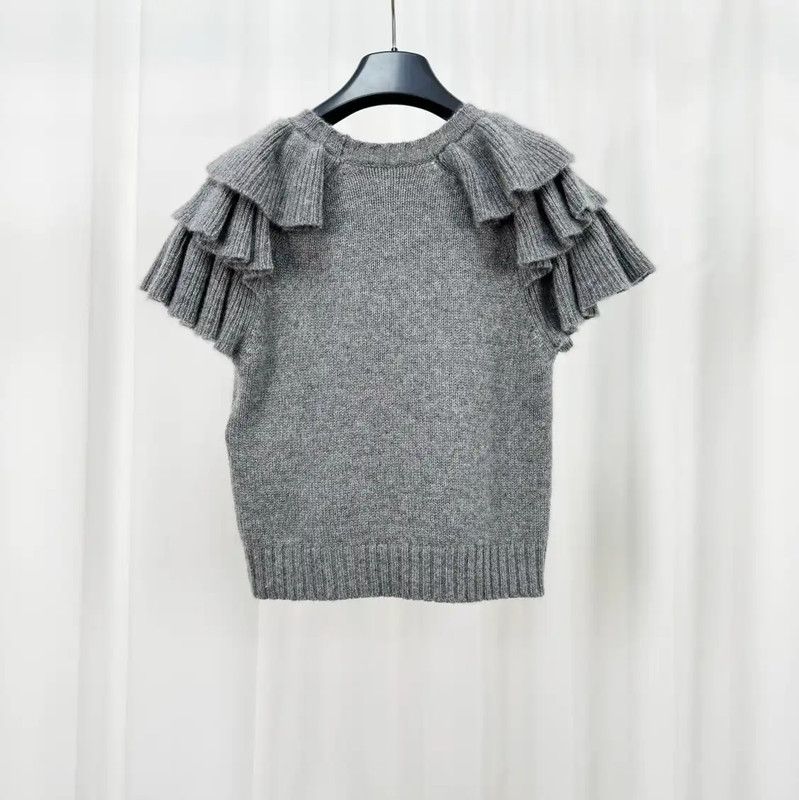 Dior Dior Gray Cashmere Embroidered Short Sleeve Tee 0089 Size XS / US 0-2 / IT 36-38 - 2 Thumbnail