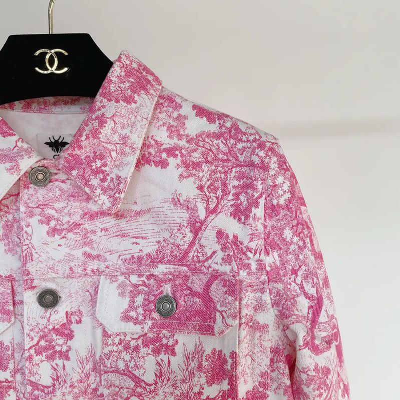 Dior Dior Pink Cotton Embroidered Jacket for Women 0089 Size M / US 6-8 / IT 42-44 - 3 Thumbnail
