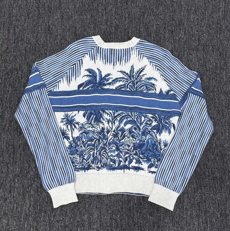 Dior Dior Blue Cashmere Printed Long Sleeve Sweater 0089 Size M / US 6-8 / IT 42-44 - 2 Thumbnail