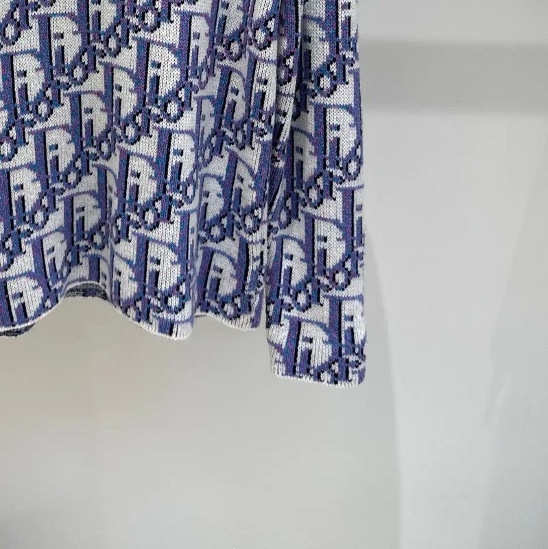 Dior Dior Purple Wool Logo Long Sleeve Sweater 0089 Size S / US 4 / IT 40 - 3 Thumbnail