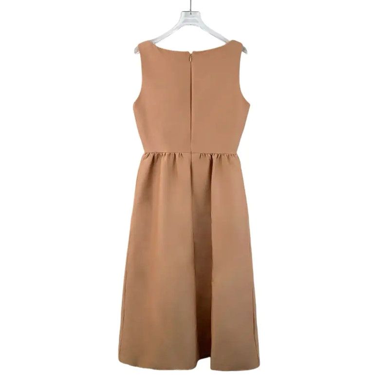 Dior Dior Brown Wool Short Dress for Women 0089 Size S / US 4 / IT 40 - 2 Thumbnail