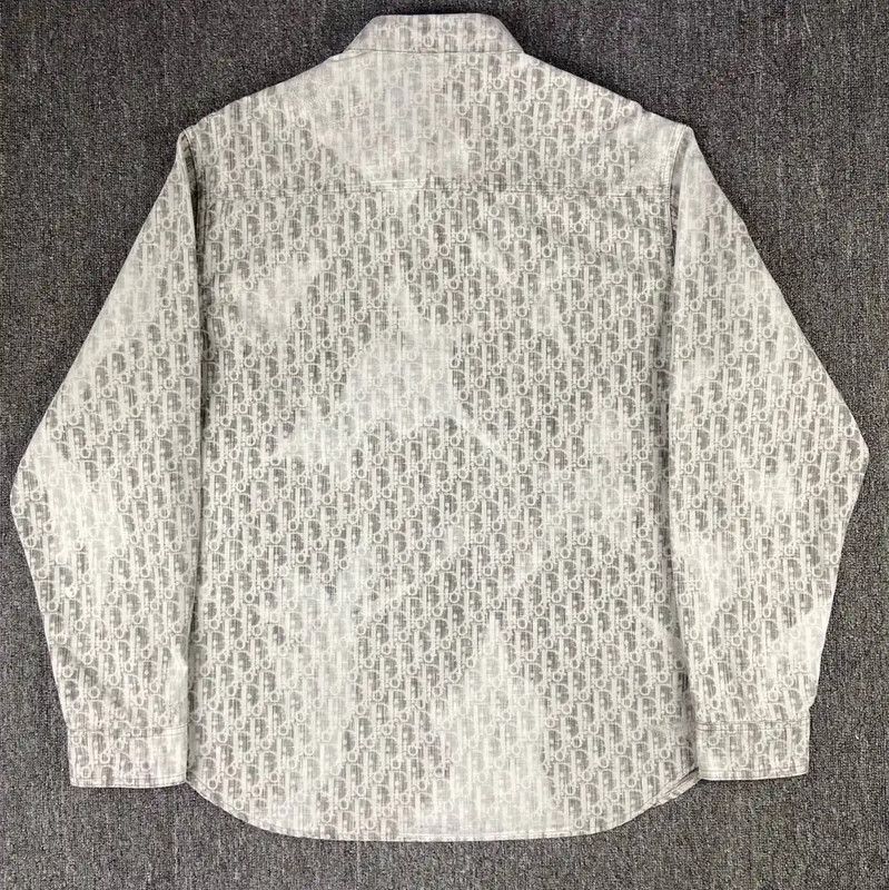 Dior Dior Gray Cotton Shirt for Women 0089 Size L / US 10 / IT 46 - 2 Thumbnail