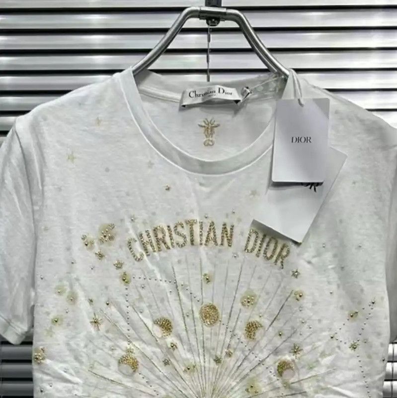 Dior Dior Summer Cream Cotton T-Shirt 0089 Size S / US 4 / IT 40 - 5 Thumbnail