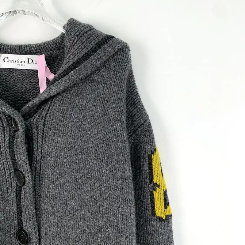 Dior Dior Grey Wool Cardigan with Hood 0089 Size XXS / US 00 / IT 34 - 3 Thumbnail