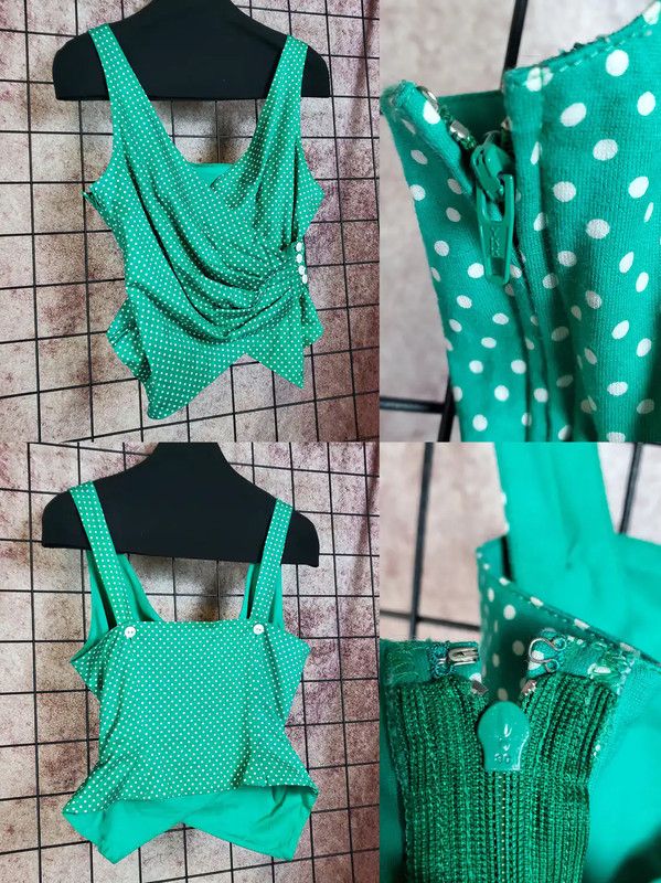 Dior Dior Summer Green Polka Dot Short Top 0089 Size M / US 6-8 / IT 42-44 - 4 Thumbnail