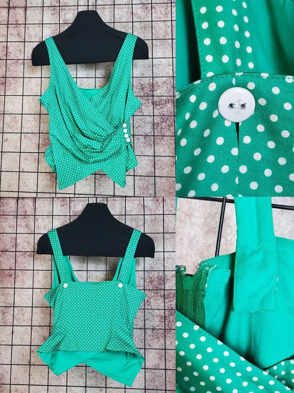 Dior Dior Summer Green Polka Dot Short Top 0089 Size M / US 6-8 / IT 42-44 - 3 Thumbnail