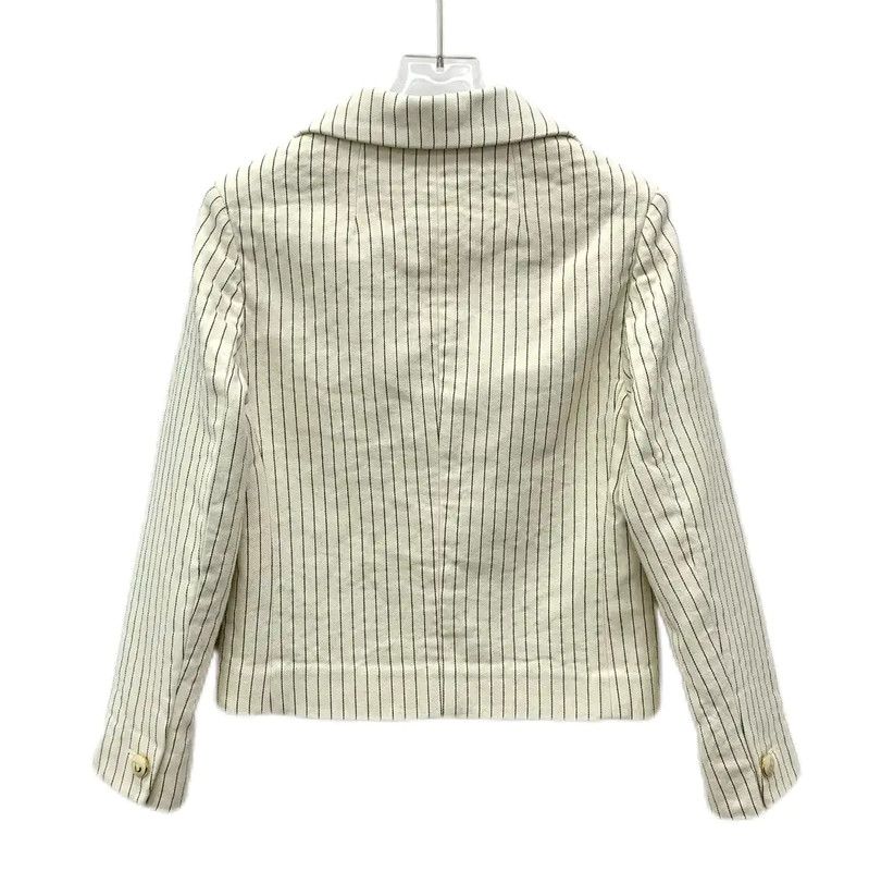 Dior Dior Beige Cotton Striped Women's Jacket 0089 Size XXS / US 00 / IT 34 - 2 Thumbnail