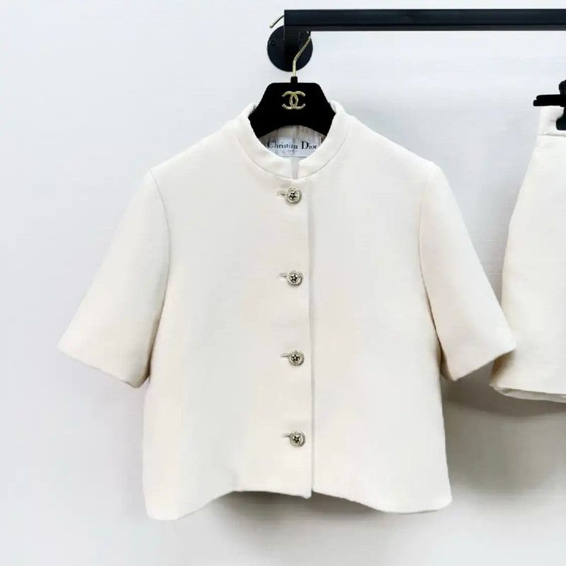 Dior Dior White Wool Women's Coat S Size 0089 Size S / US 4 / IT 40 - 2 Thumbnail