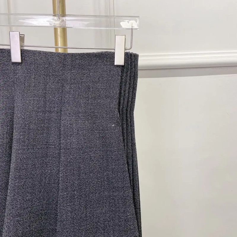 Dior Dior Asymmetrical Gray Wool Midi Skirt 0089 Size 23" - 3 Thumbnail