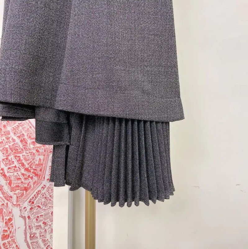 Dior Dior Asymmetrical Gray Wool Midi Skirt 0089 Size 23" - 4 Thumbnail