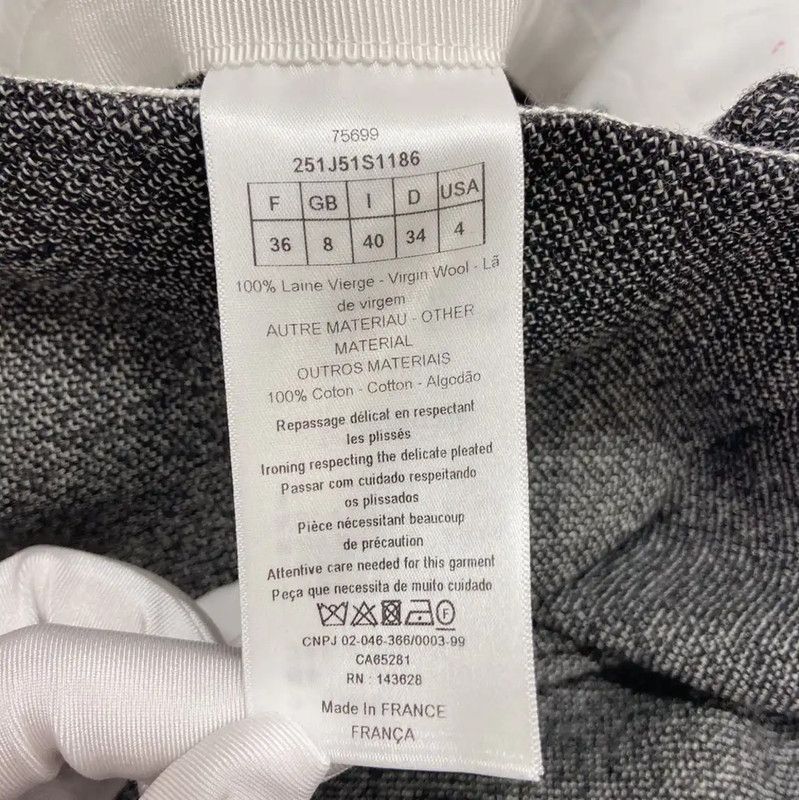 Dior Dior Asymmetrical Gray Wool Midi Skirt 0089 Size 23" - 7 Thumbnail