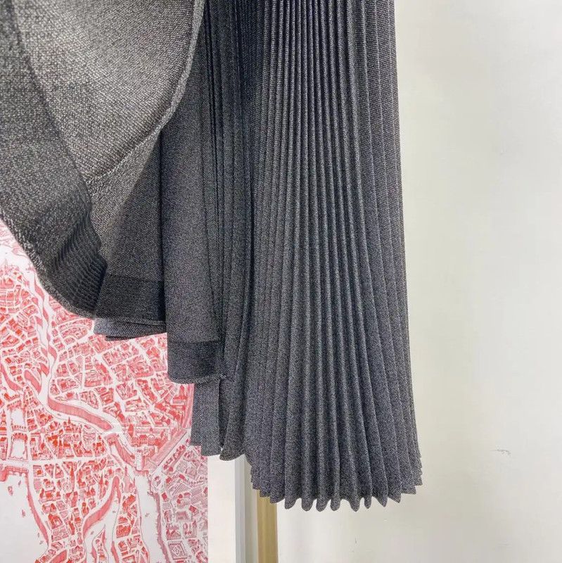 Dior Dior Asymmetrical Gray Wool Midi Skirt 0089 Size 23" - 5 Thumbnail