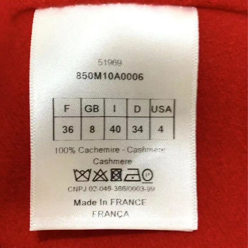 Dior Dior Red Cotton Women's Coat Size S 0089 Size S / US 4 / IT 40 - 6 Thumbnail