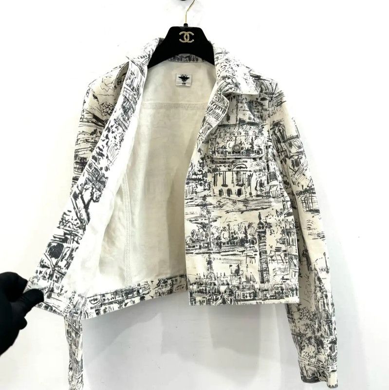 Dior Dior Women's Printed Cotton Jacket 0089 Size M / US 6-8 / IT 42-44 - 4 Thumbnail