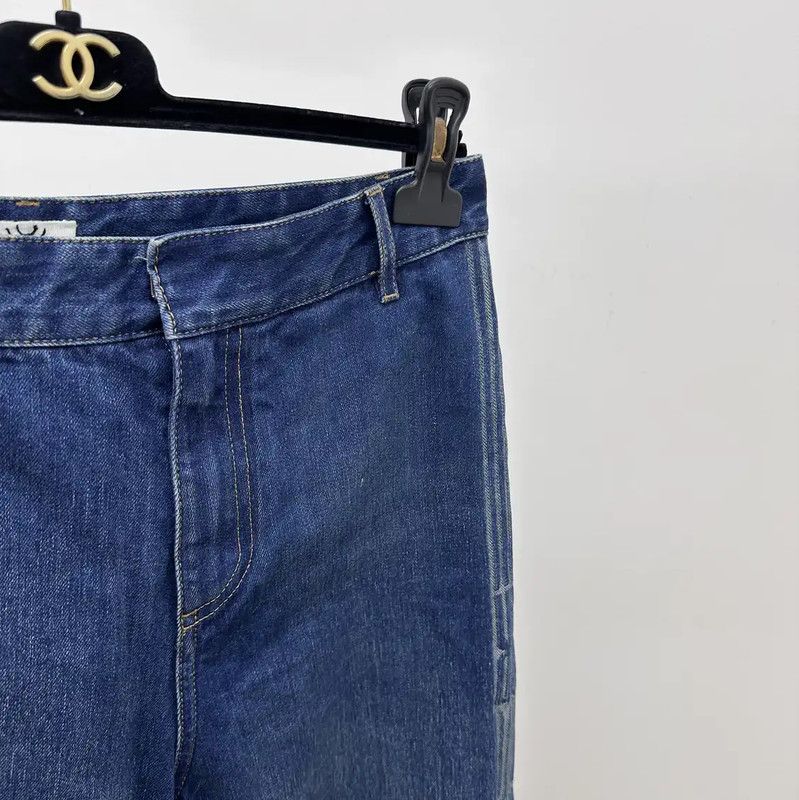 Dior Dior Women's Blue Casual Wide-Leg Pants 0089 Size 30" / US 8 / IT 44 - 3 Thumbnail