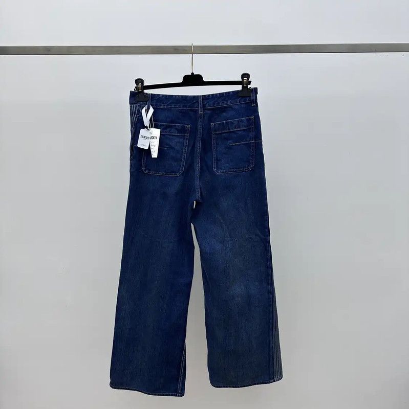 Dior Dior Women's Blue Casual Wide-Leg Pants 0089 Size 30" / US 8 / IT 44 - 2 Thumbnail