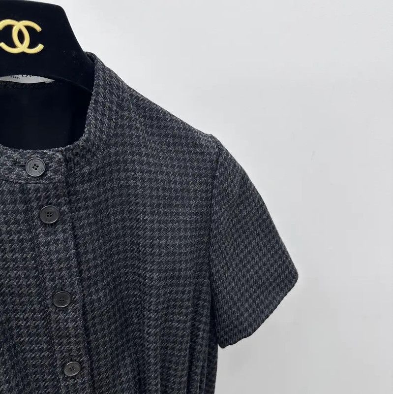 Dior Dior Short Sleeve Gray Wool Dress 0089 Size S / US 4 / IT 40 - 3 Thumbnail