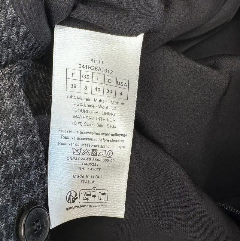 Dior Dior Short Sleeve Gray Wool Dress 0089 Size S / US 4 / IT 40 - 5 Thumbnail