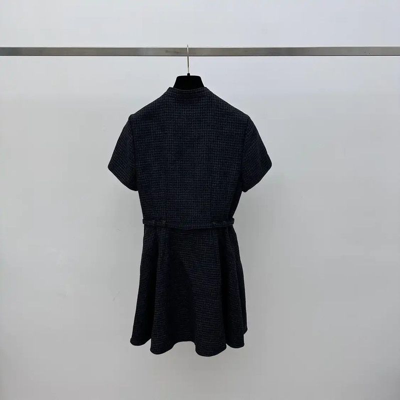 Dior Dior Short Sleeve Gray Wool Dress 0089 Size S / US 4 / IT 40 - 2 Thumbnail