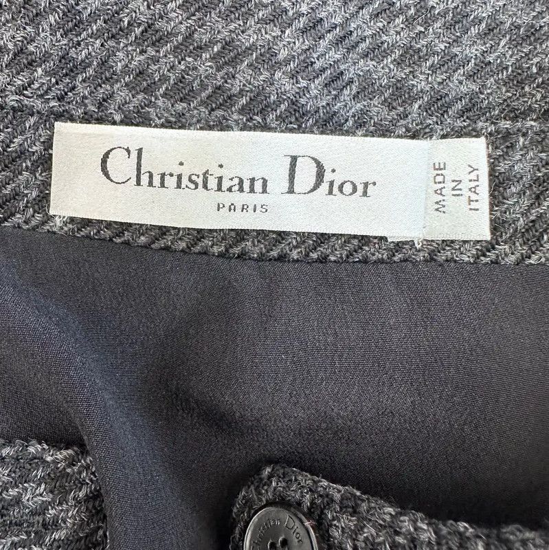 Dior Dior Short Sleeve Gray Wool Dress 0089 Size S / US 4 / IT 40 - 4 Thumbnail