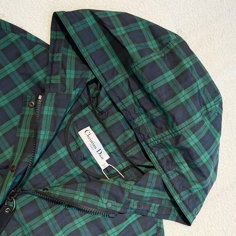 Dior Dior Green Check Print Women's Jacket 0089 Size ONE SIZE - 3 Thumbnail