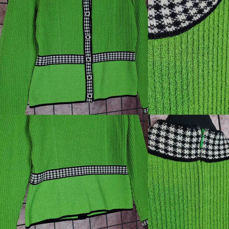 Dior Dior Green Wool-Blend Long Sleeve Top 0089 Size M / US 6-8 / IT 42-44 - 8 Thumbnail