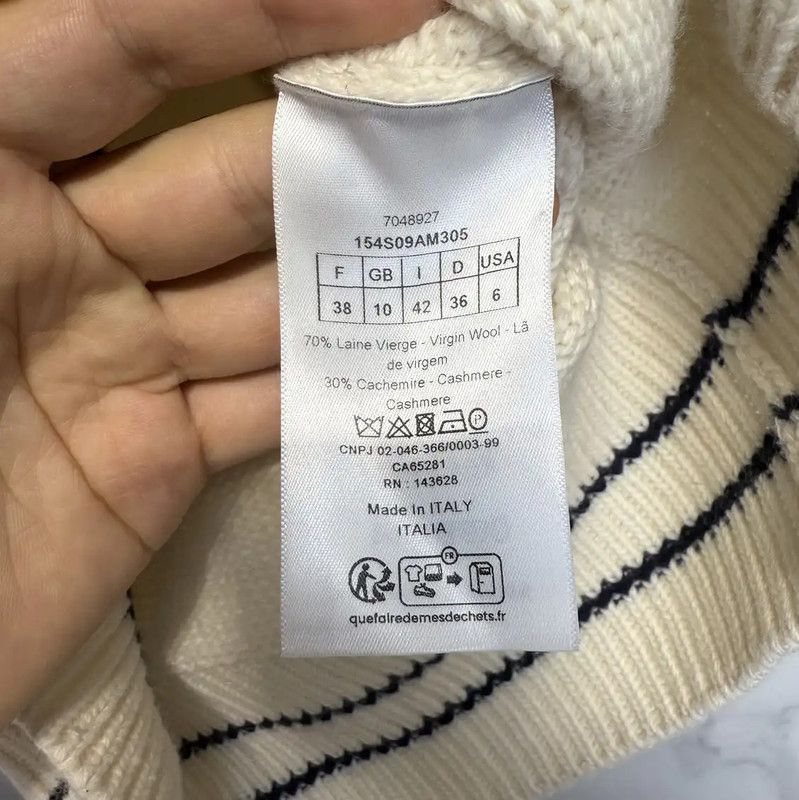 Dior Dior Women's White Wool Short Sleeve Sweater 0089 Size M / US 6-8 / IT 42-44 - 4 Thumbnail