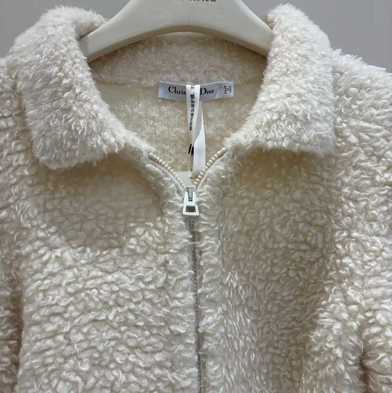 Dior Dior Cream Wool Cropped Cardigan for Women 0089 Size S / US 4 / IT 40 - 3 Thumbnail