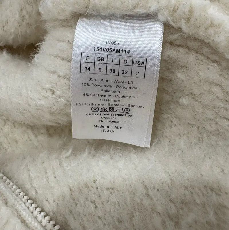 Dior Dior Cream Wool Cropped Cardigan for Women 0089 Size S / US 4 / IT 40 - 8 Thumbnail