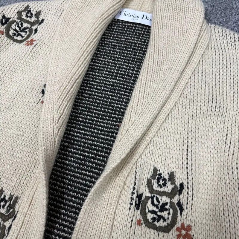 Dior Dior Women's Cream Wool Cardigan 0089 Size XS / US 0-2 / IT 36-38 - 3 Thumbnail
