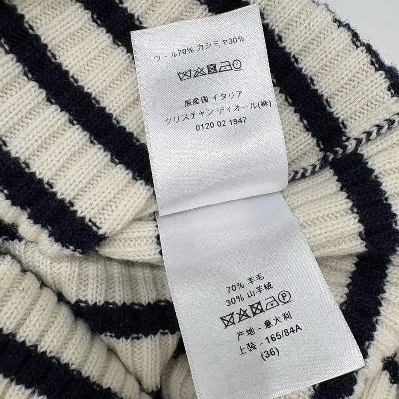Dior Dior Winter White Striped Wool Sweater 0089 Size S / US 4 / IT 40 - 9 Thumbnail