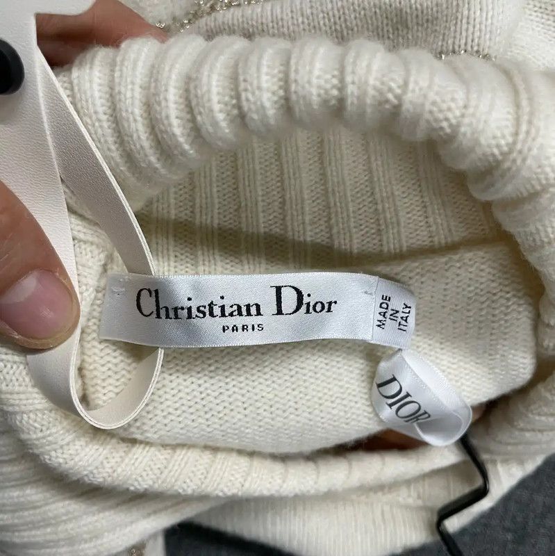 Dior Dior White Knit Pullover Sweater for Women 0089 Size S / US 4 / IT 40 - 3 Thumbnail