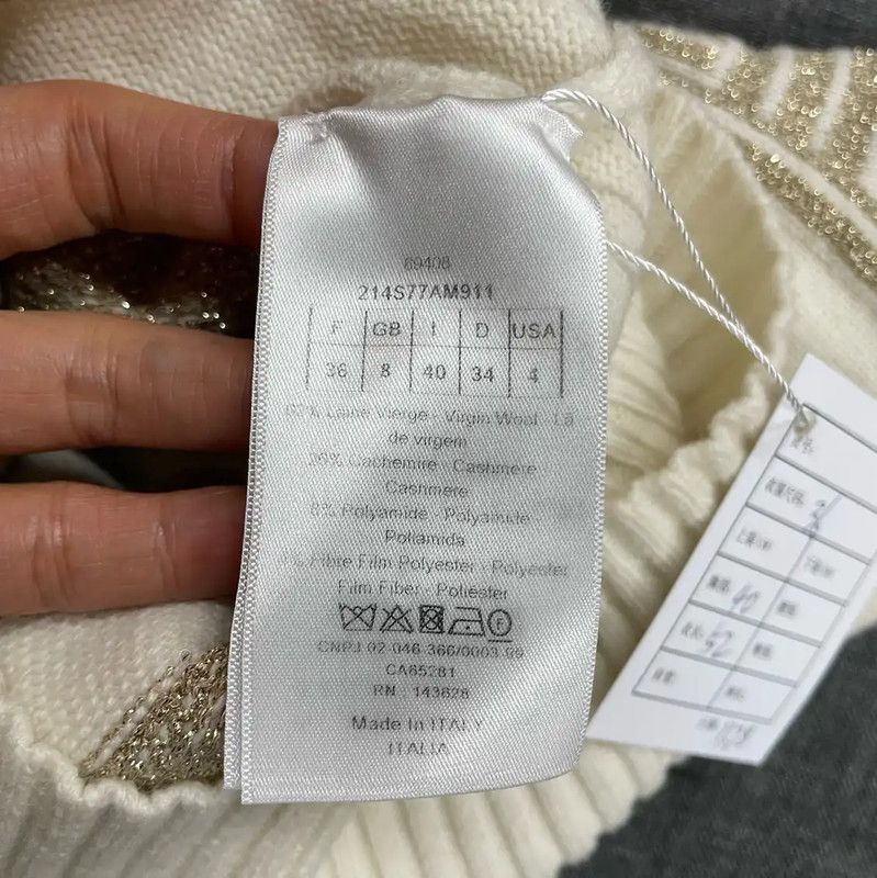 Dior Dior White Knit Pullover Sweater for Women 0089 Size S / US 4 / IT 40 - 4 Thumbnail