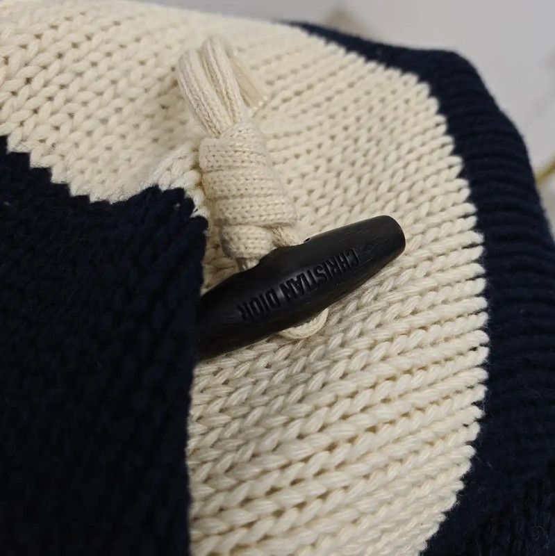 Dior Dior Cream and Navy Striped Wool Long Sweater 0089 Size M / US 6-8 / IT 42-44 - 5 Thumbnail