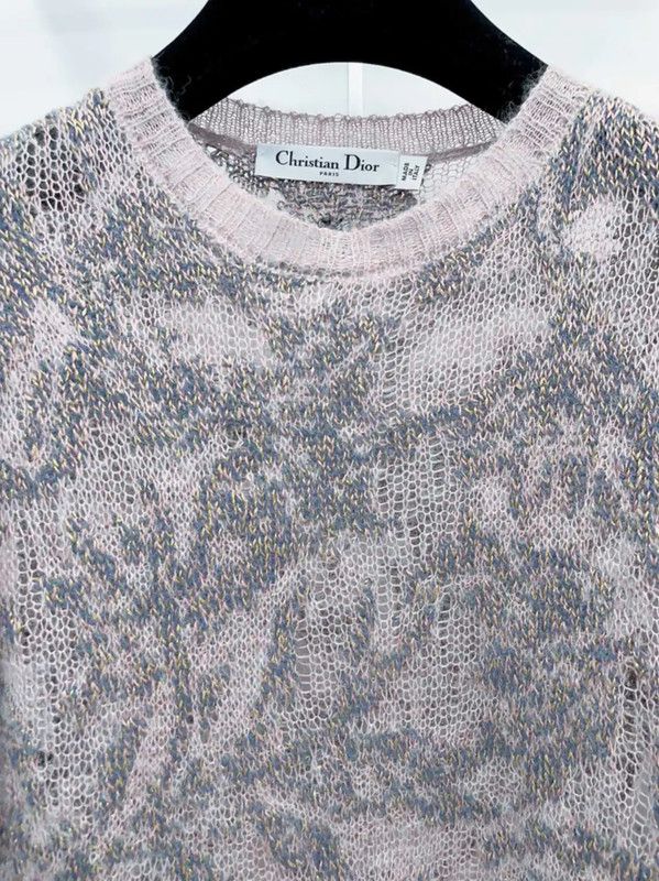 Dior Dior Pink Cashmere Blend Long Sleeve Sweater 0089 Size S / US 4 / IT 40 - 4 Thumbnail