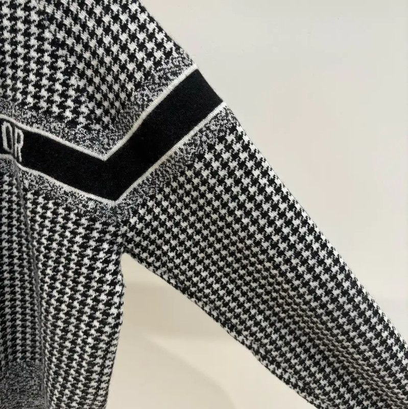 Dior Dior Black Houndstooth Knit Pullover Sweater 0089 Size M / US 6-8 / IT 42-44 - 4 Thumbnail