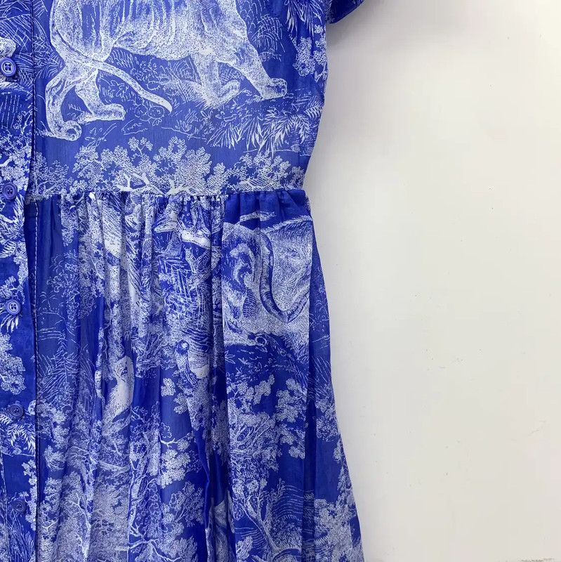 Dior Dior Blue Cotton Women's Dress 0089 Size M / US 6-8 / IT 42-44 - 4 Thumbnail