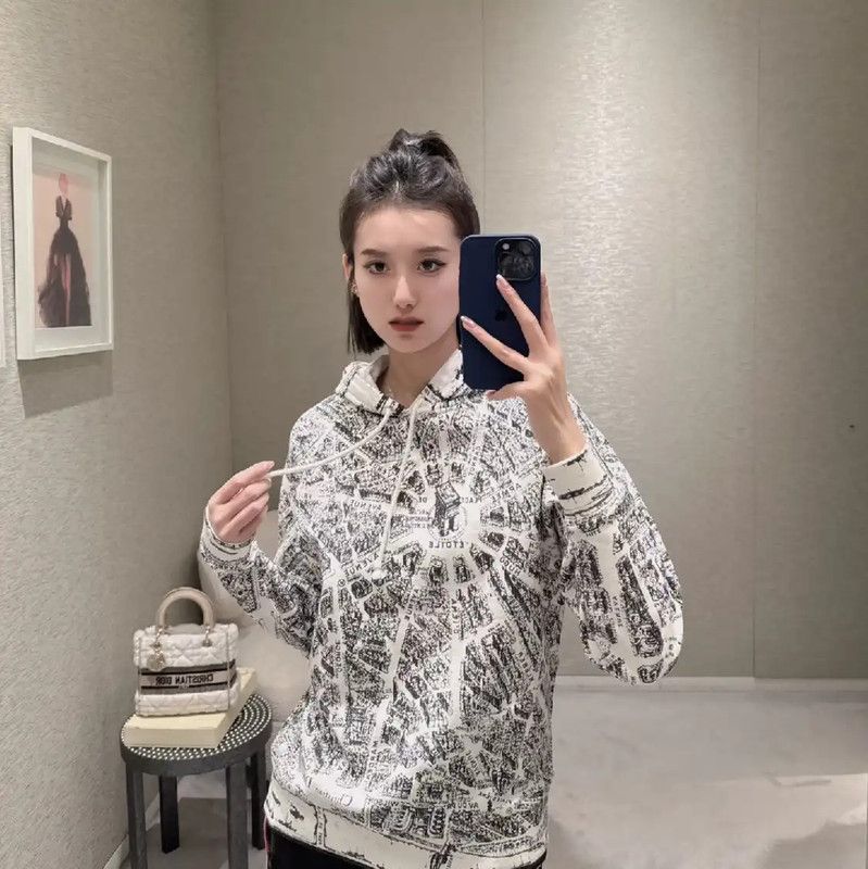 Dior Dior Cotton Map Print Women's Hoodie 0089 Size S / US 4 / IT 40 - 7 Thumbnail