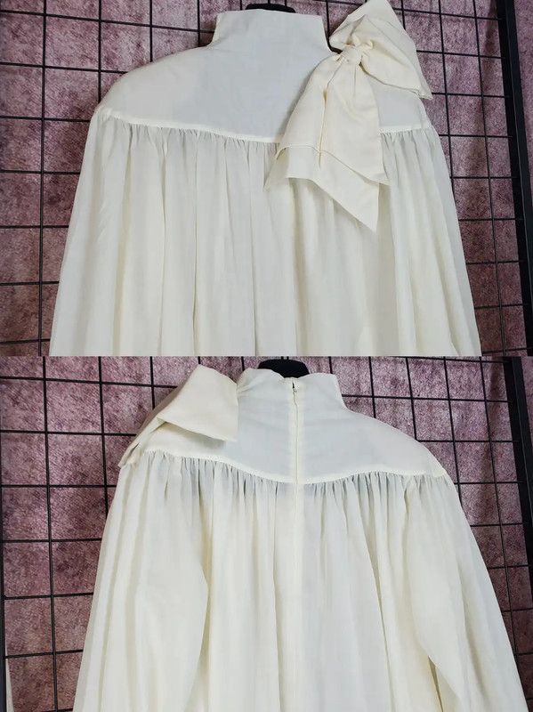 Dior Dior Cream Wool Blend Long Sleeve Blouse 0089 Size M / US 6-8 / IT 42-44 - 4 Thumbnail