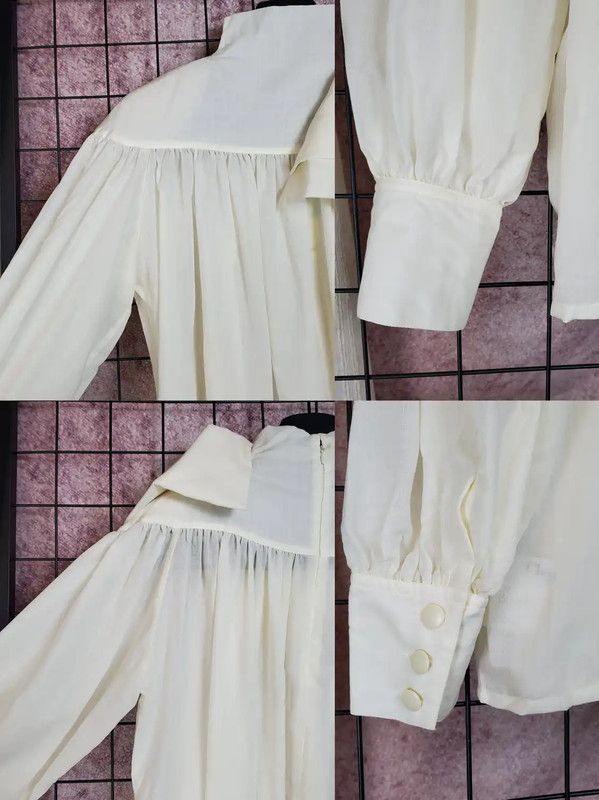 Dior Dior Cream Wool Blend Long Sleeve Blouse 0089 Size M / US 6-8 / IT 42-44 - 5 Thumbnail