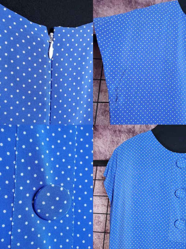 Dior Dior Blue Polka Dot Midi Dress 0089 Size M / US 6-8 / IT 42-44 - 9 Thumbnail