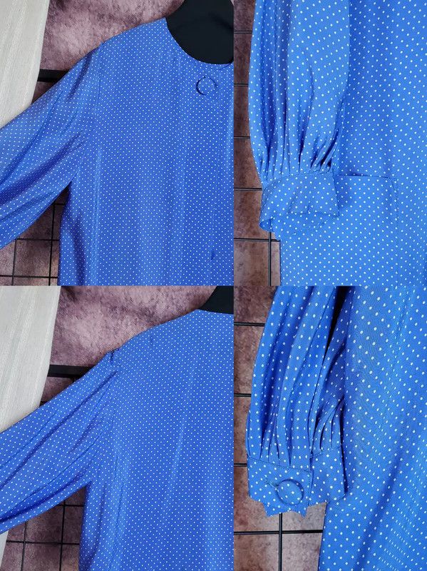 Dior Dior Blue Polka Dot Midi Dress 0089 Size M / US 6-8 / IT 42-44 - 8 Thumbnail