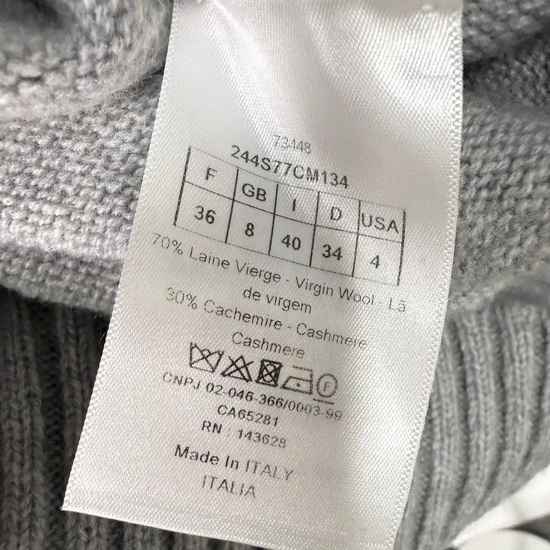 Dior Dior Gray Wool Pullover Sweater for Women 0089 Size S / US 4 / IT 40 - 8 Thumbnail