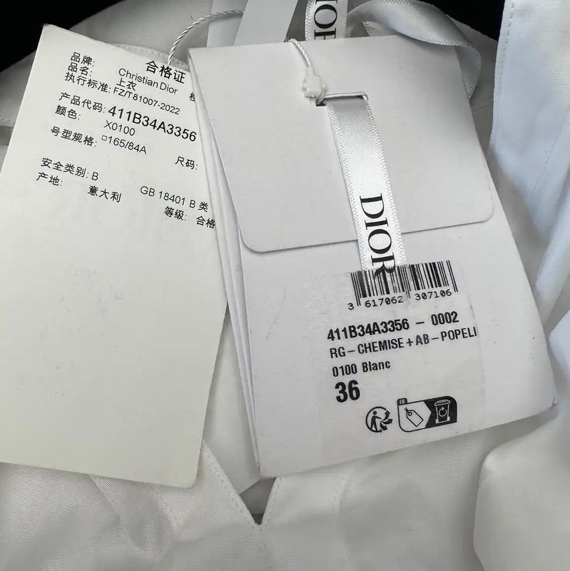 Dior Dior Women's White Long Sleeve Shirt 0089 Size M / US 6-8 / IT 42-44 - 5 Thumbnail