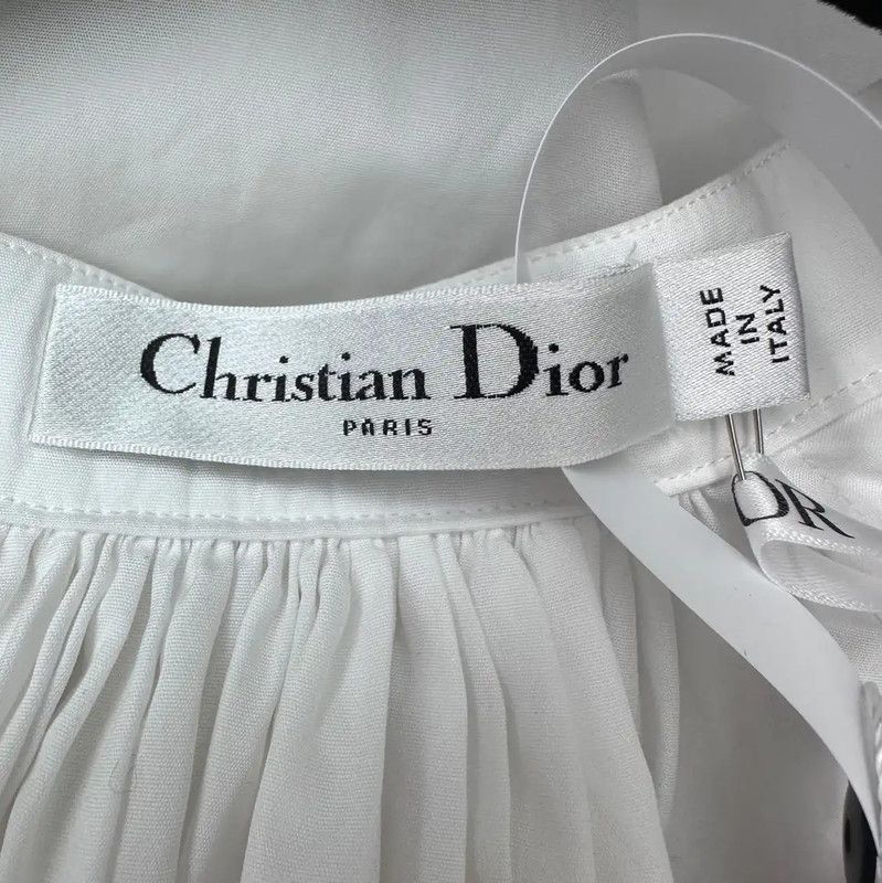 Dior Dior Women's White Long Sleeve Shirt 0089 Size M / US 6-8 / IT 42-44 - 3 Thumbnail
