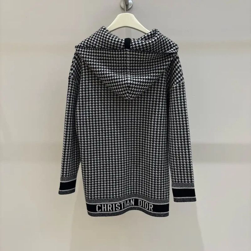 Dior Dior Black Cashmere Houndstooth Long Sleeve Sweater 0089 Size S / US 4 / IT 40 - 2 Thumbnail