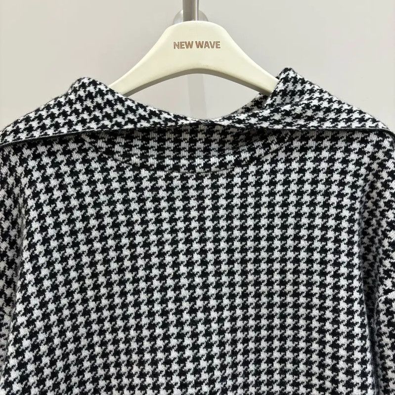Dior Dior Black Cashmere Houndstooth Long Sleeve Sweater 0089 Size S / US 4 / IT 40 - 3 Thumbnail