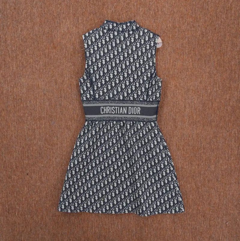 Dior Dior Navy Logo Embroidered Sleeveless Dress 0089 Size M / US 6-8 / IT 42-44 - 2 Thumbnail