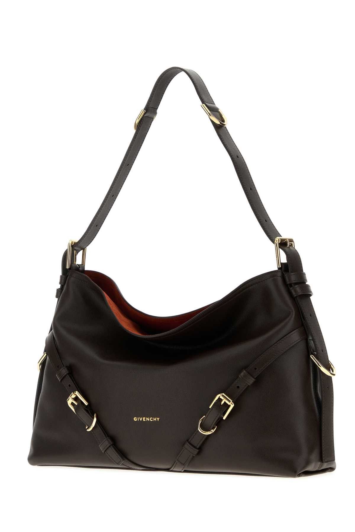 Givenchy Dark Brown Leather Medium Voyou Shoulder Bag Size ONE SIZE - 2 Thumbnail