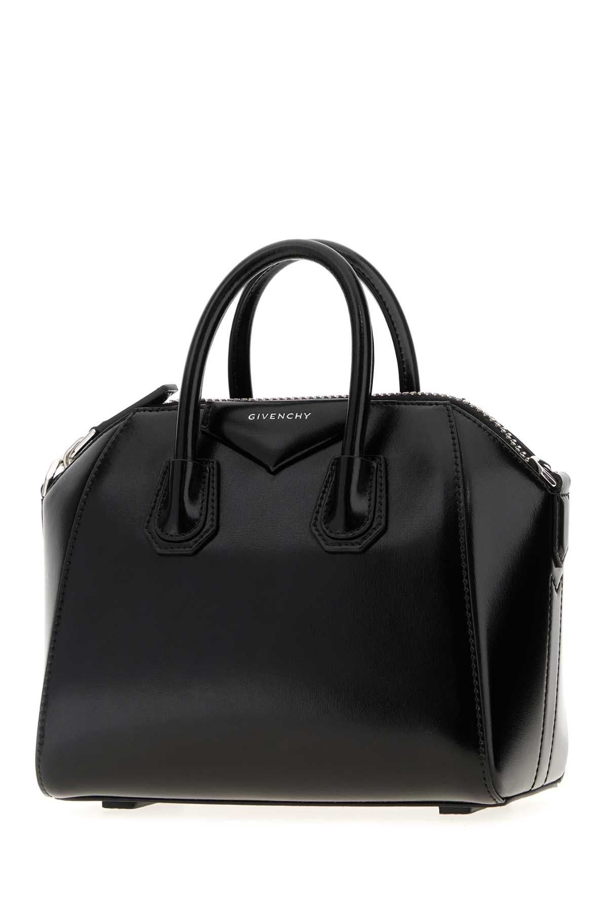 Givenchy Black Leather Mini Antigona Handbag Size ONE SIZE - 2 Thumbnail
